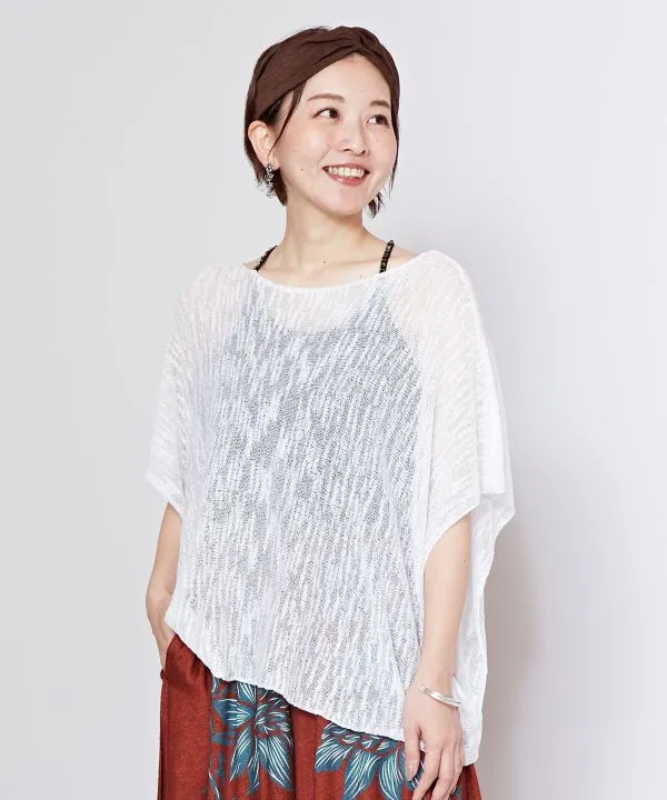 Haut poncho transparent en fil Nep