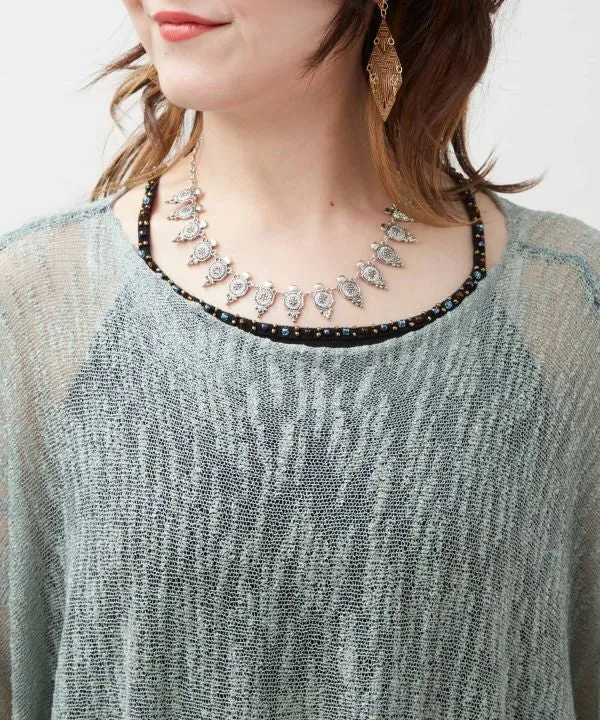 Haut poncho transparent en fil Nep