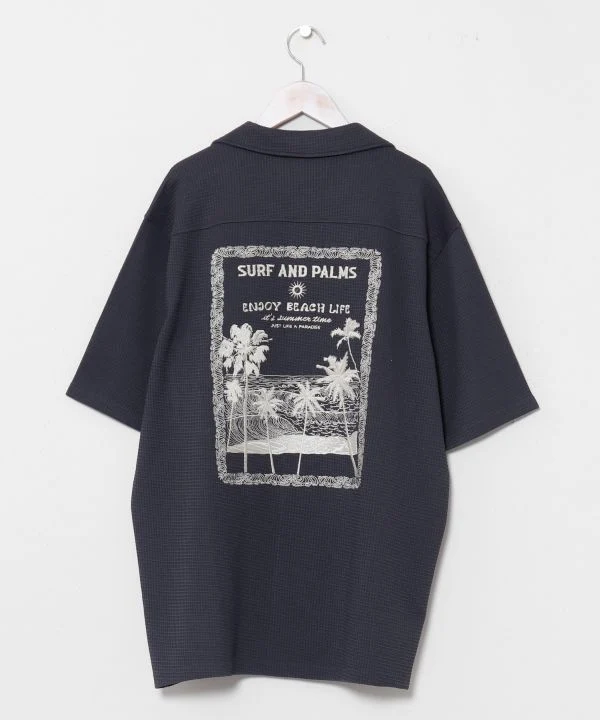 Chemise homme brodée Surf & Palms Waffle