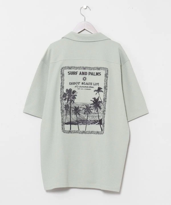 Chemise homme brodée Surf & Palms Waffle