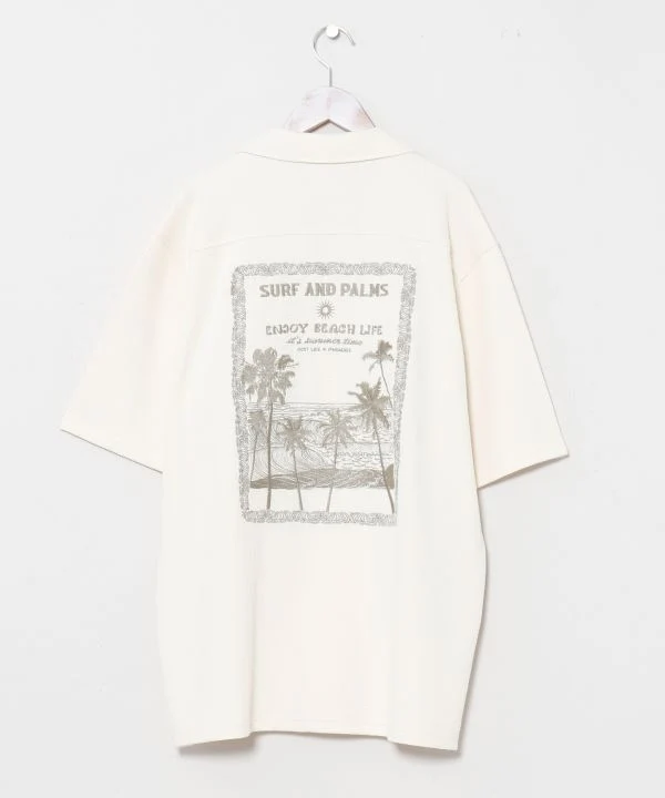 Chemise homme brodée Surf & Palms Waffle