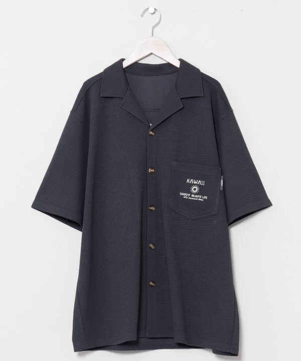 Chemise homme brodée Surf & Palms Waffle