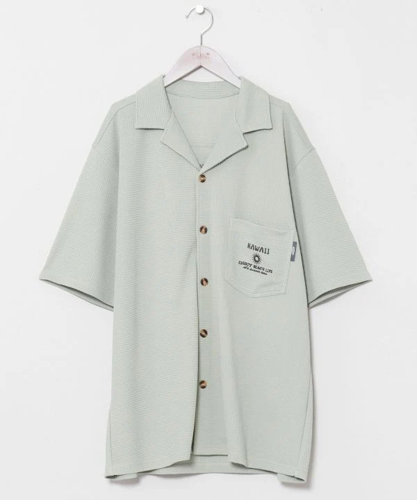 Chemise homme brodée Surf & Palms Waffle