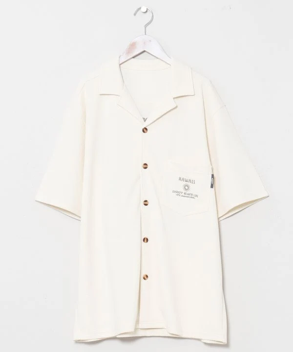 Chemise homme brodée Surf & Palms Waffle