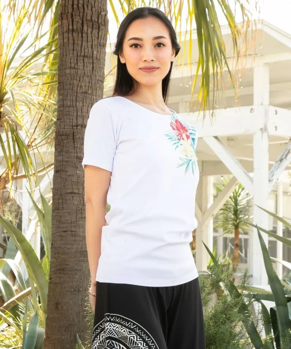 T-shirt en coton à paillettes botaniques