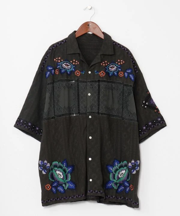 Chemise homme brodée Roma Rose