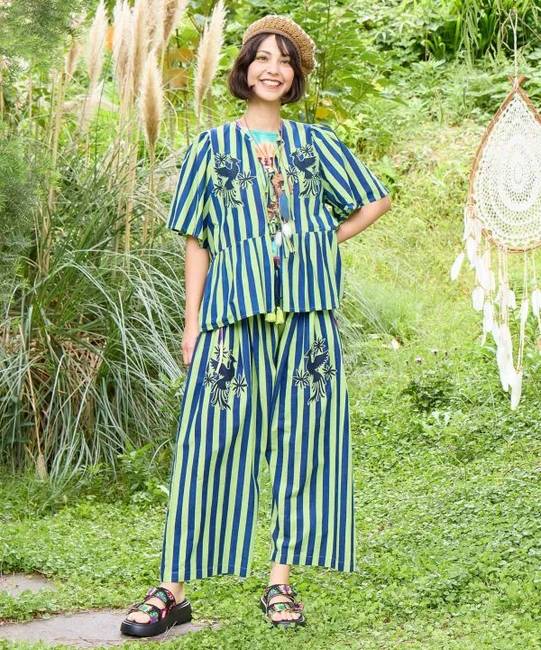 Chemisier en coton rayé Otomi