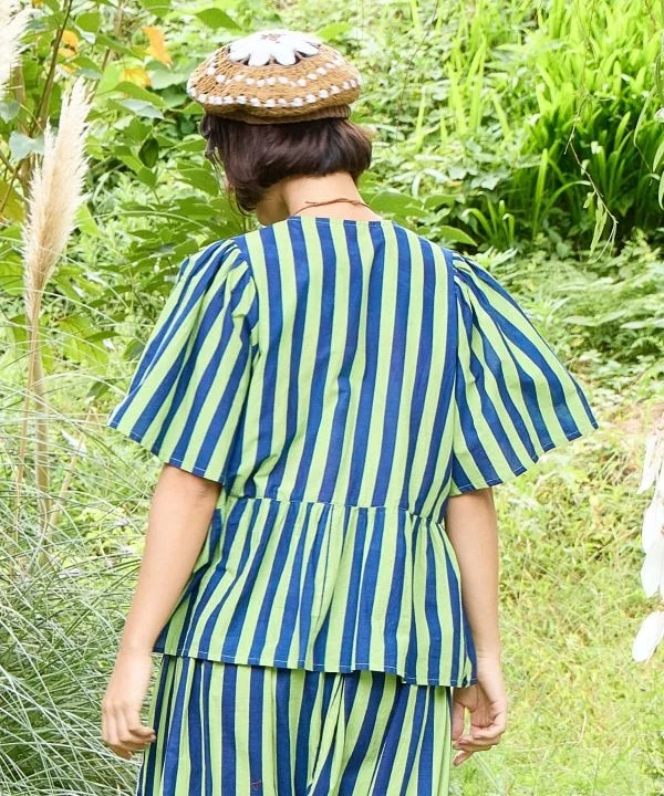 Chemisier en coton rayé Otomi