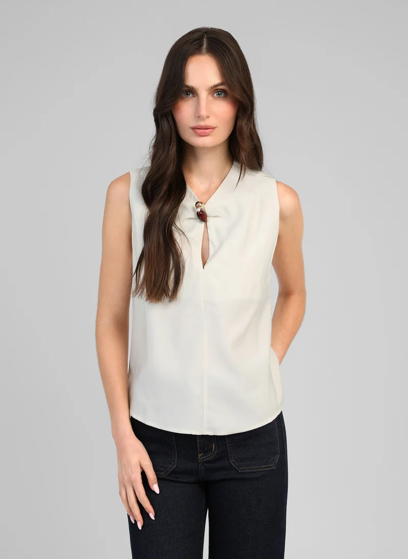 TOP KEZRA blanc casse