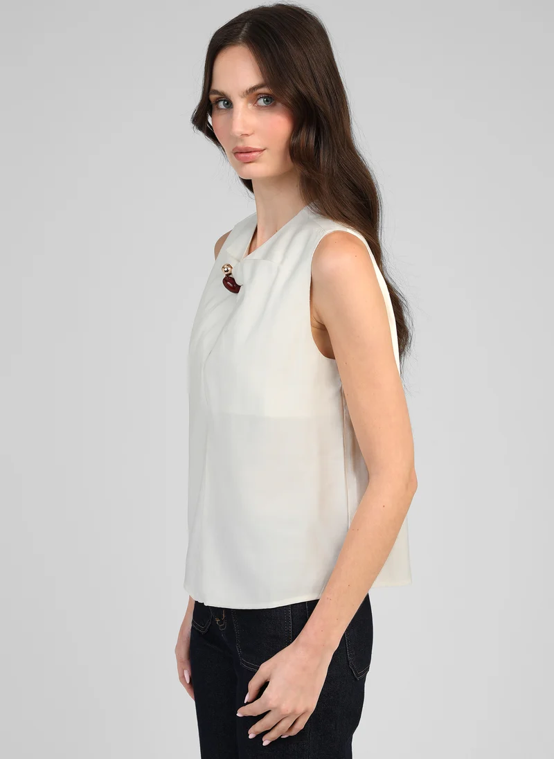 TOP KEZRA blanc casse