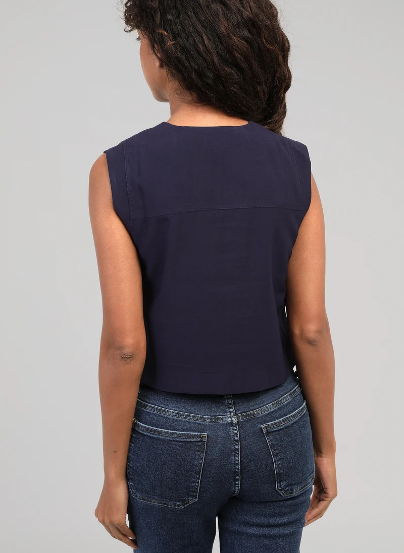 VESTE SANS MANCHES ZELIA marine