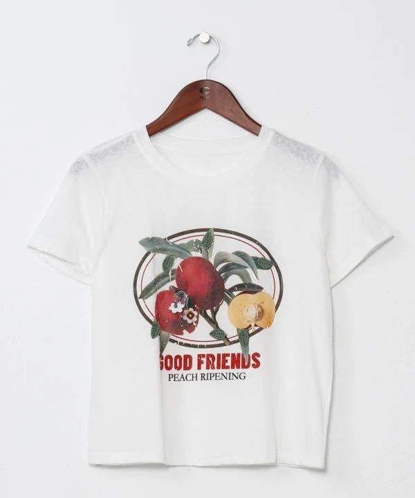 T-shirt court à appliqué de fruits