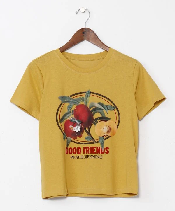 T-shirt court à appliqué de fruits