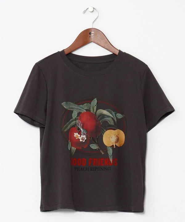 T-shirt court à appliqué de fruits
