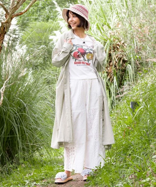 T-shirt court à appliqué de fruits