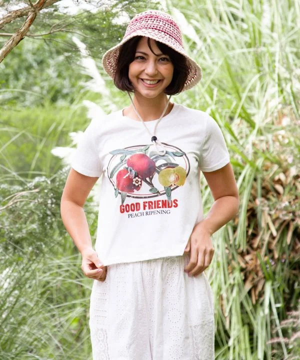 T-shirt court à appliqué de fruits
