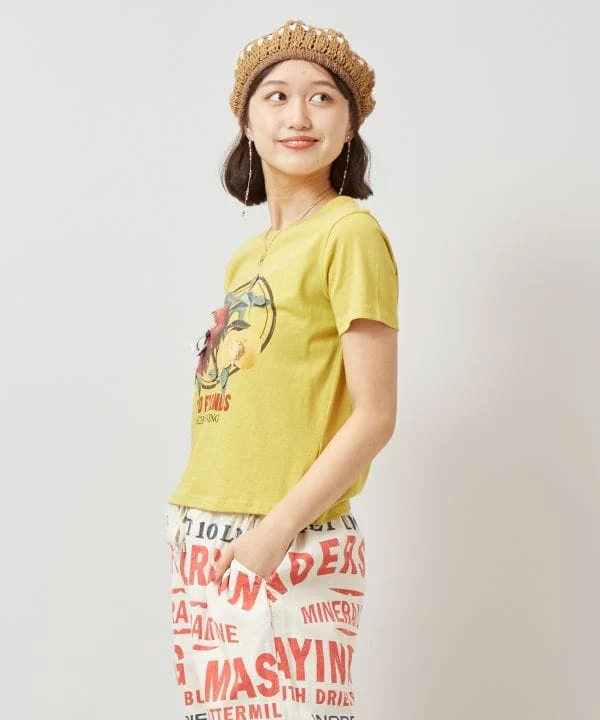 T-shirt court à appliqué de fruits