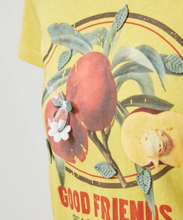 T-shirt court à appliqué de fruits