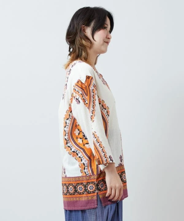Haut ethnique en coton brodé Dashiki