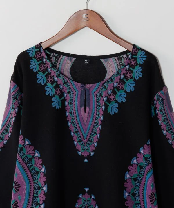 Haut ethnique en coton brodé Dashiki