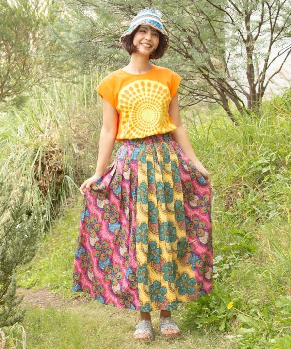 T-shirt à motif ondulé Kitenge