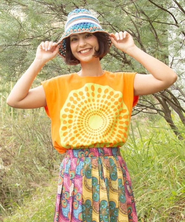 T-shirt à motif ondulé Kitenge