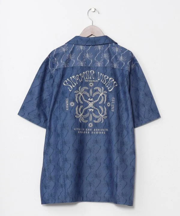 Chemise ethnique en velours côtelé brodée SURF & Palms
