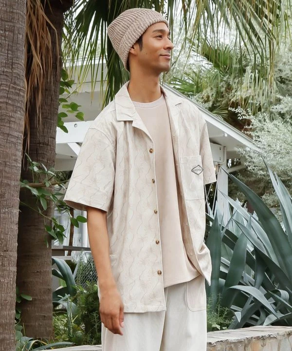 Chemise ethnique en velours côtelé brodée SURF & Palms