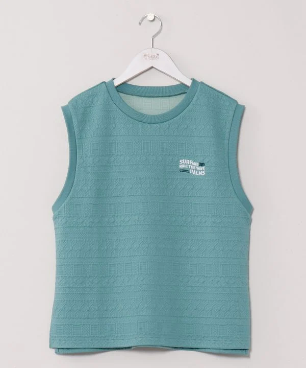 SURF & Palms Haut sans manches en jacquard bouffant