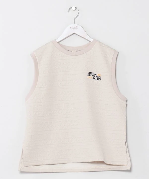 SURF & Palms Haut sans manches en jacquard bouffant