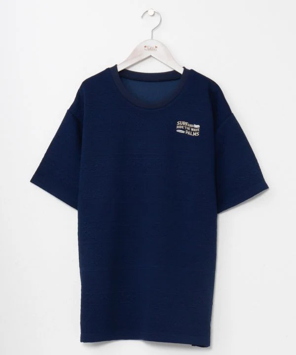 T-shirt SURF＆Palms à texture jacquard extensible