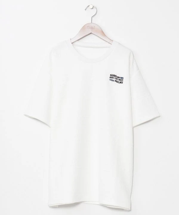 T-shirt SURF＆Palms à texture jacquard extensible