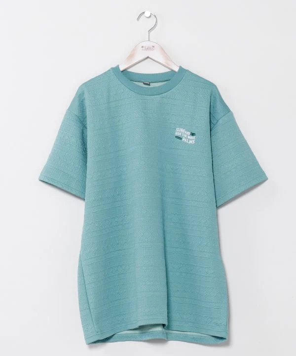 T-shirt SURF＆Palms à texture jacquard extensible
