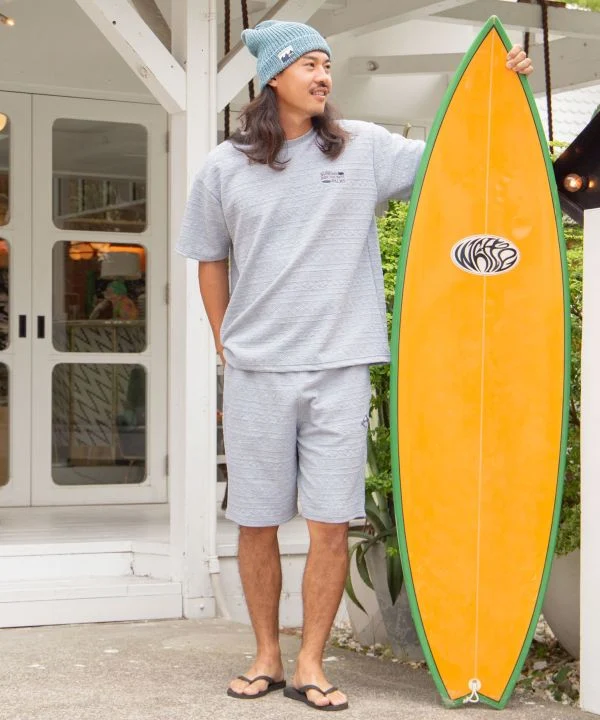 T-shirt SURF＆Palms à texture jacquard extensible