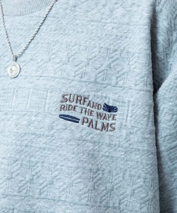 T-shirt SURF＆Palms à texture jacquard extensible