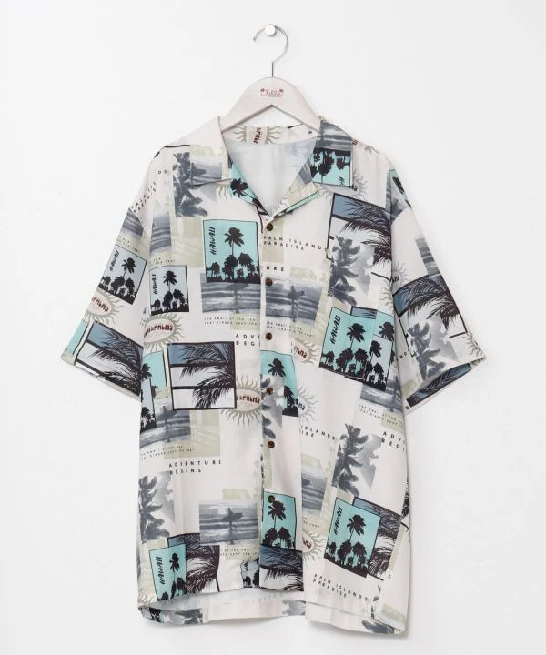 Chemise hawaïenne graphique rétro SURF&Palms