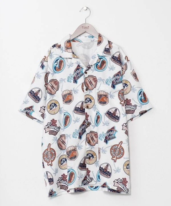 Chemise hawaïenne graphique rétro SURF&Palms