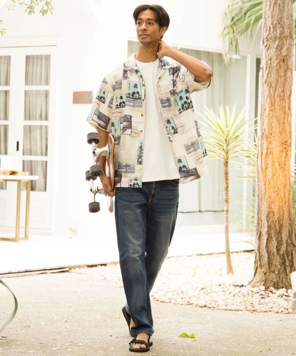 Chemise hawaïenne graphique rétro SURF&Palms