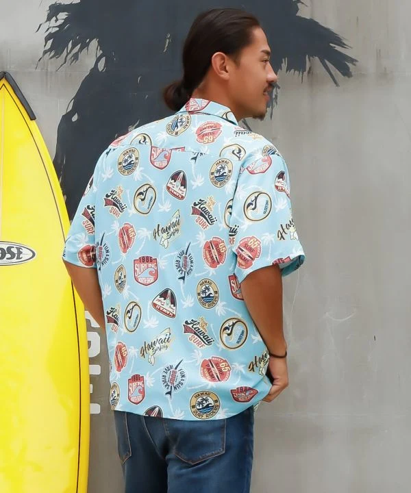 Chemise hawaïenne graphique rétro SURF&Palms