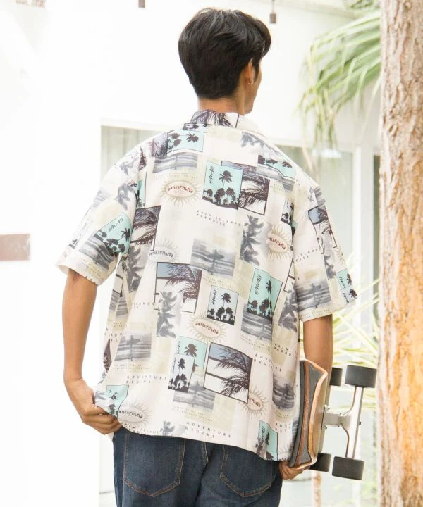Chemise hawaïenne graphique rétro SURF&Palms