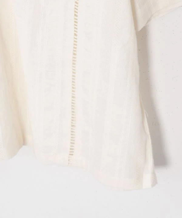 Chemise en coton Dobby brodée