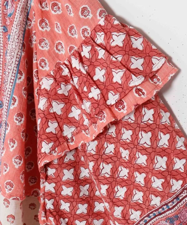 Blouse bohème à imprimé géométrique