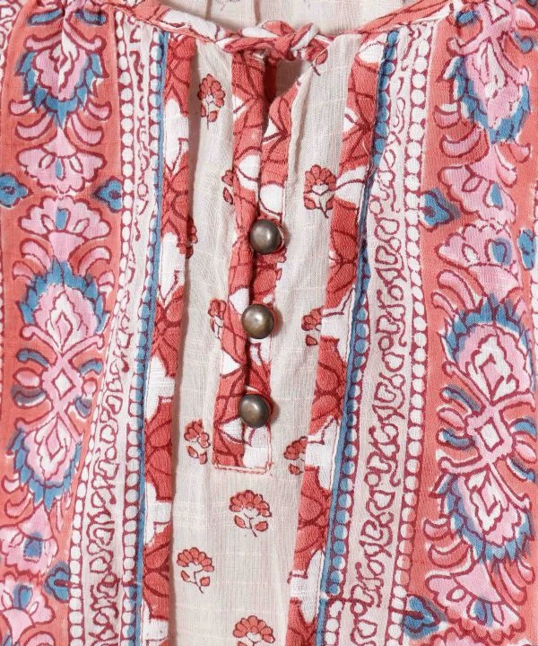 Blouse bohème à imprimé géométrique