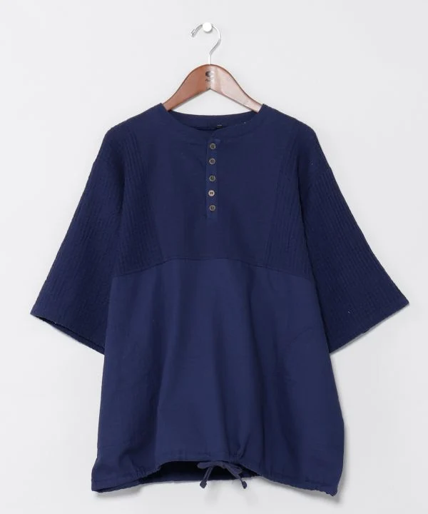 Haut patchwork indigo