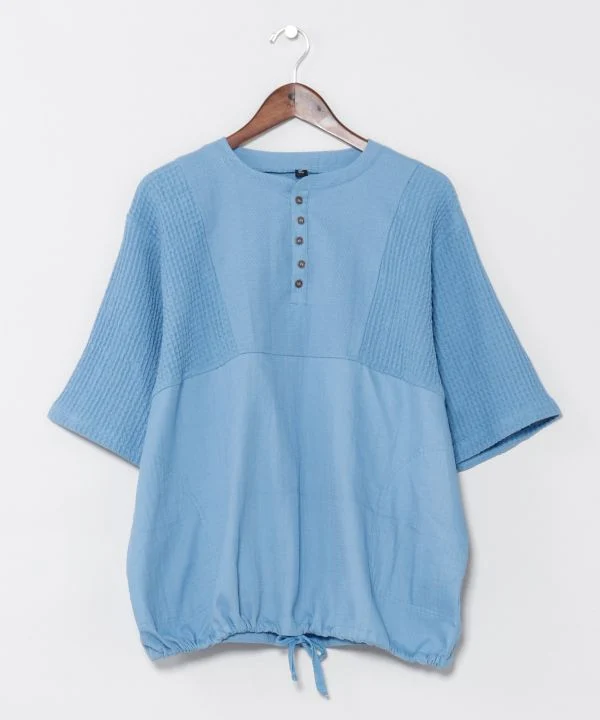 Haut patchwork indigo