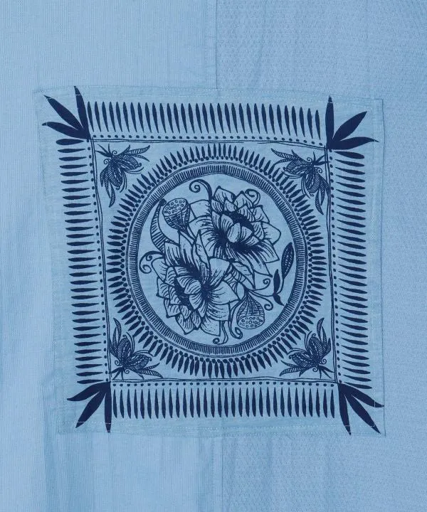 Haut patchwork indigo