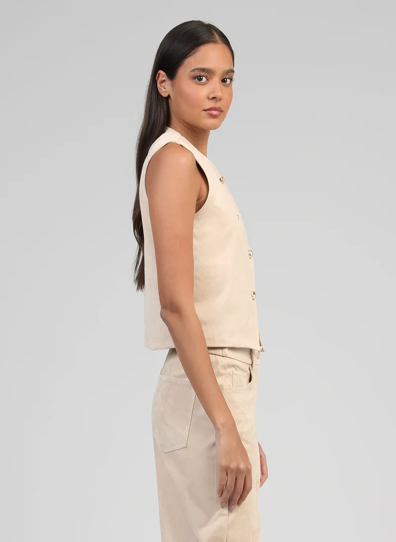 VESTE SANS MANCHES HULIANE ecru