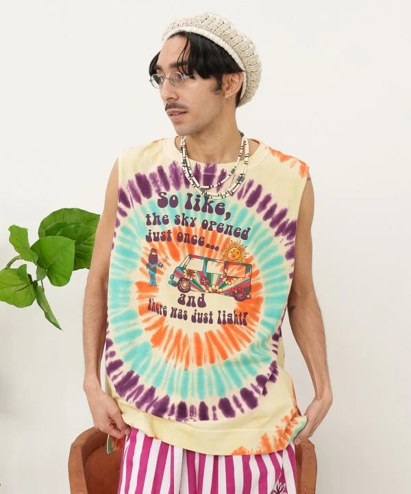 Débardeur homme style tie-dye vintage