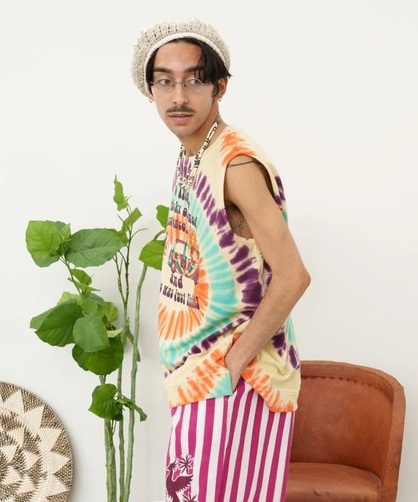 Débardeur homme style tie-dye vintage