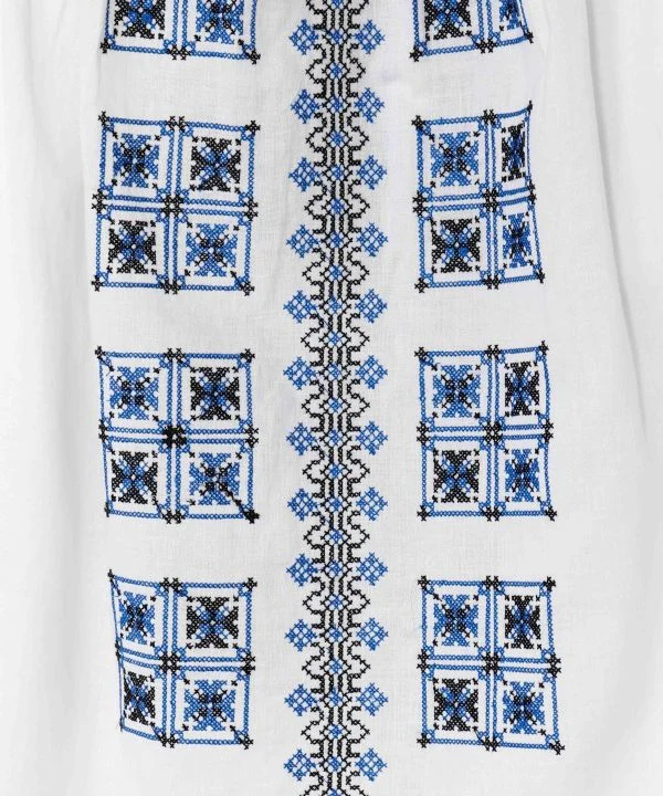 Broderie géométrique Bloue